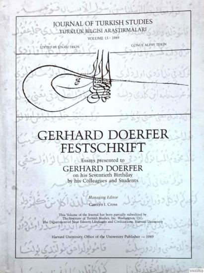 The Department of Near Eastern Languages & Civilizations Harvard University, Gerhard Doerfer Festschrift, Carolyn I. Cross