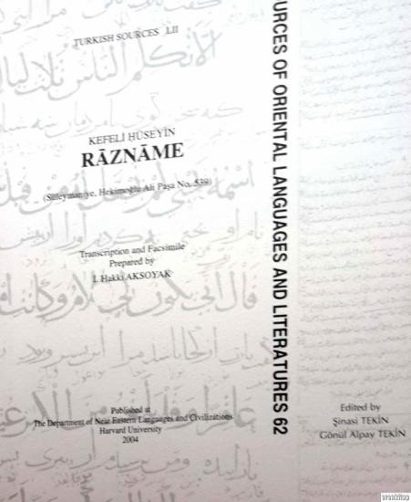 The Department of Near Eastern Languages & Civilizations Harvard University, Kefeli Hüseyin, Razname ( Süleymaniye, Hekimoğlu Ali Paşa No. 539 ), İ. Hakkı Aksoyak