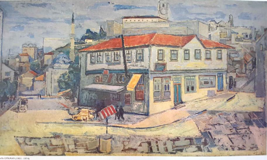 Kültür ve Turizm Bakanlığı Yayınları, Köşedeki Ev, Refik Epikman ( 1901 - 1974 ) 50x70 cm.