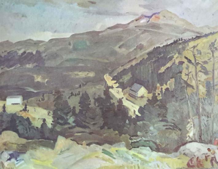 Kültür ve Turizm Bakanlığı Yayınları, Manzara, Şefik Bursalı ( 1905 - 1990 ) 50x70 cm.