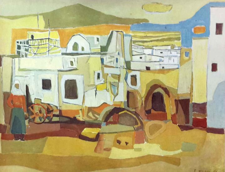 Kültür ve Turizm Bakanlığı Yayınları, Anadolu Köyü, Ercüment Kalmık ( 1908 - 1971 ) 50x70 cm.