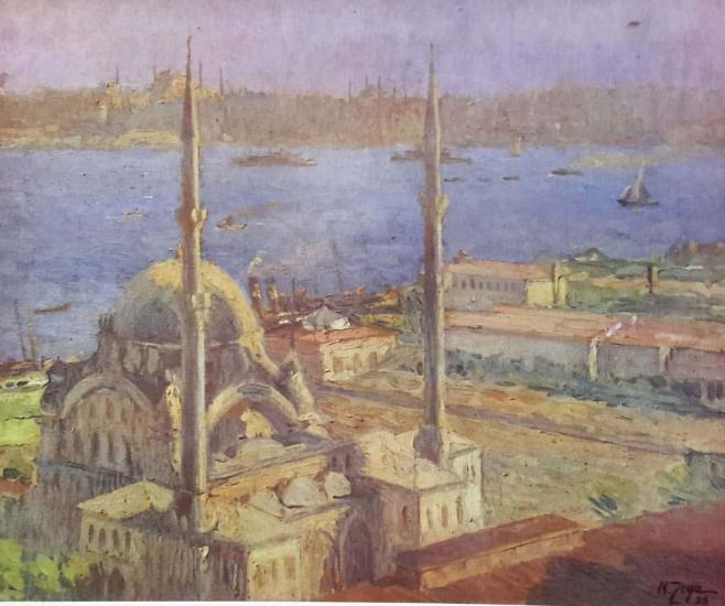 Kültür ve Turizm Bakanlığı Yayınları, Tophane Nusretiye Camii, Nazmi Ziya Güran ( 1881 - 1937 ) 50x70 cm.