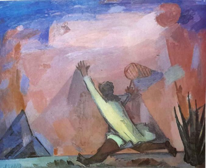 Kültür ve Turizm Bakanlığı Yayınları, Kelebek Yakalayanlar, Ali Avni Çelebi ( 1904 - 1993 ) 50x70 cm.