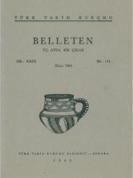 Türk Tarih Kurumu, Belleten : Sayı : 116-Yıl : 1965 Ekim : Cilt : 29, Kolektif