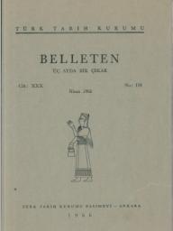 Türk Tarih Kurumu, Belleten : Sayı : 118-Yıl : 1966 Nisan : Cilt : 30, Kolektif