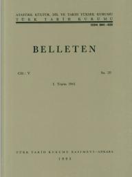 Türk Tarih Kurumu, Belleten : Sayı : 020-Yıl 1941 I. Teşrin : Cilt : 5, Kolektif