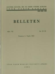 Türk Tarih Kurumu, Belleten : Sayı : 023, 024-Yıl 1942 I. Teşrin-Temmuz : Cilt : 6, Kolektif