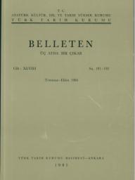 Türk Tarih Kurumu, Belleten : Sayı : 191, 192-Yıl : 1984 Temmuz-Ekim : Cilt : 48, Kolektif