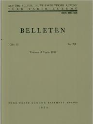 Türk Tarih Kurumu, Belleten : Sayı : 007, 008 Yıl : 1938 I. Teşrin-Temmuz : Cilt : 2, Kolektif