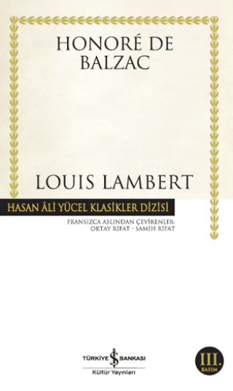 İş Bankası Kültür Yayınları, Louis Lambert, Honore de Balzac