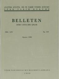 Türk Tarih Kurumu, Belleten : Sayı : 210-Yıl : 1990 Ağustos : Cilt : 54, Kolektif